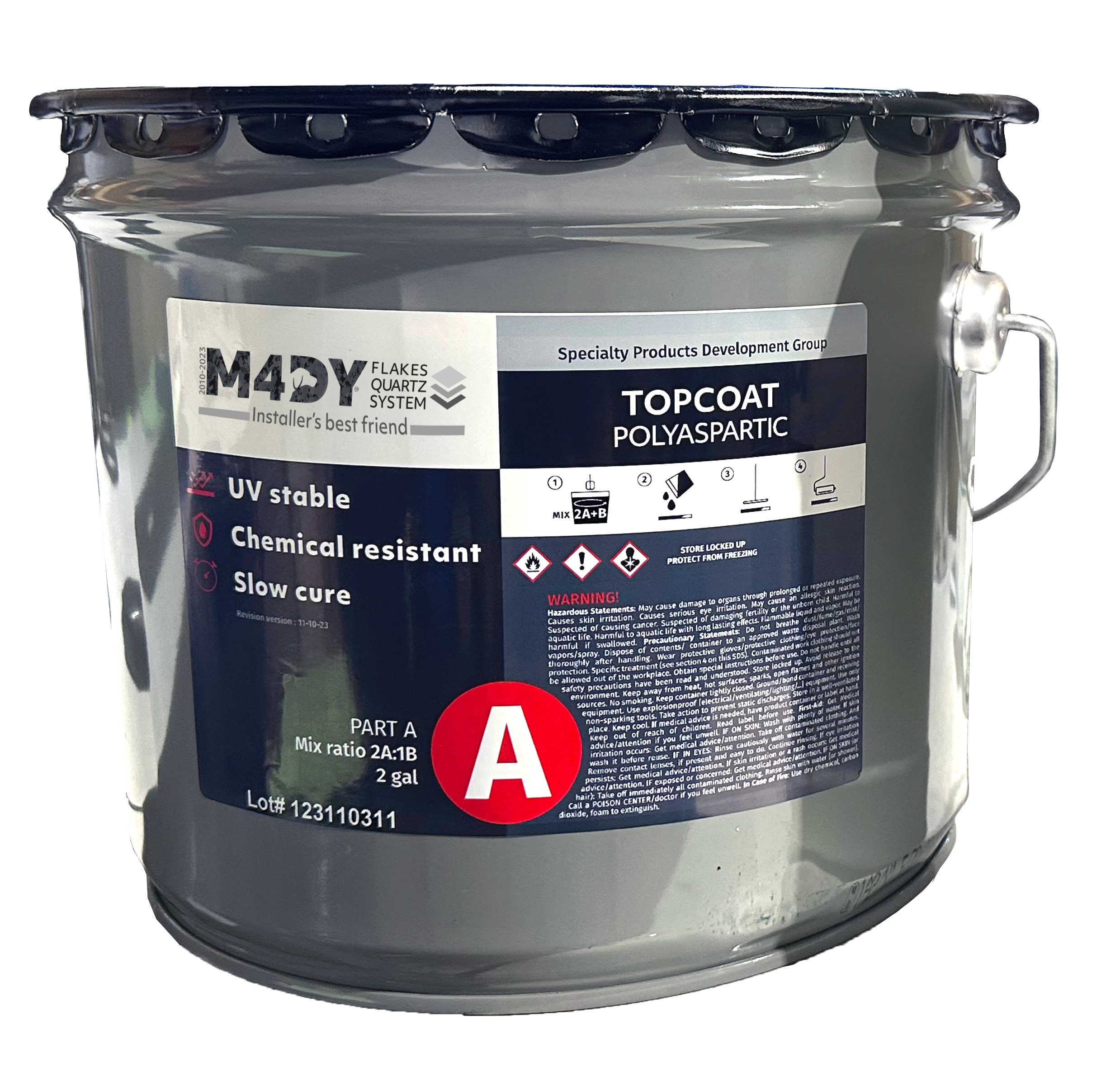 M4DY TOP COAT -Polyaspartic 80 Solids Topcoat 3 GAL - 0