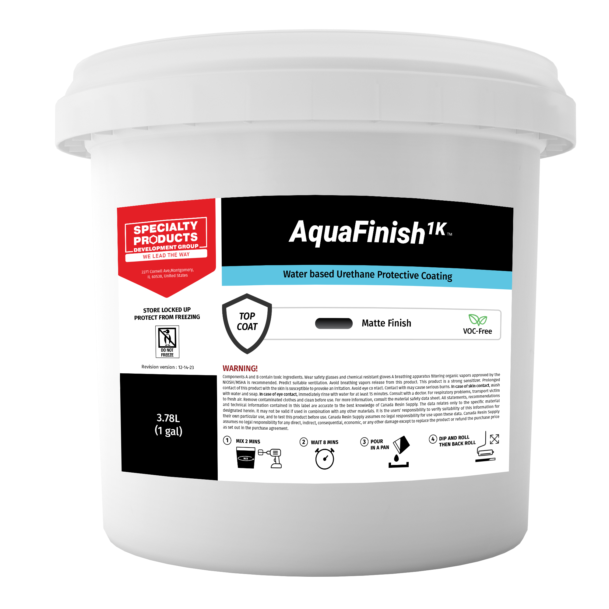 AquaFinish 1K ™ Water based Urethane Protective Coating 1 GAL - 0