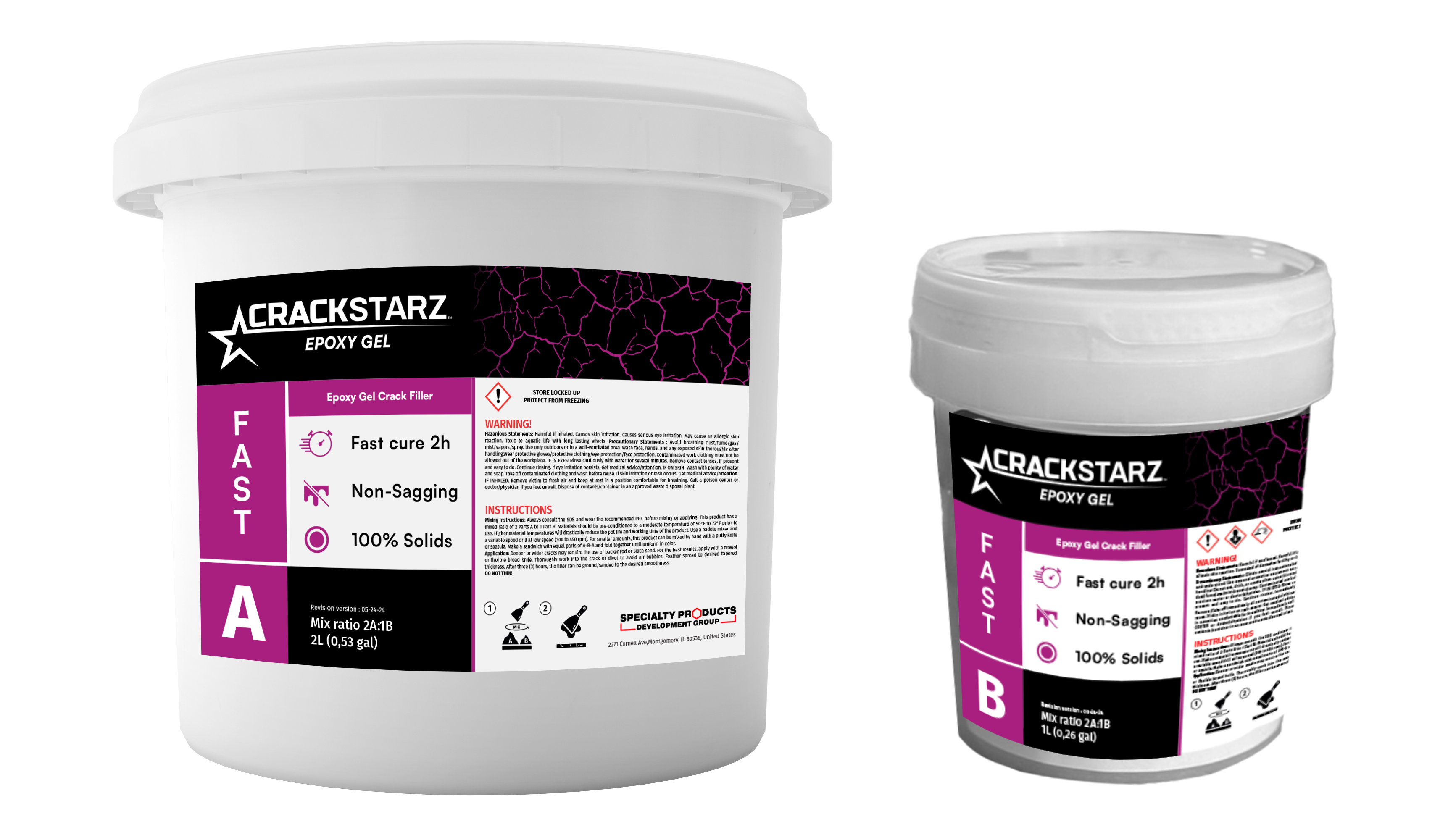 CRACKSTARZ EPOXY GEL -Fast-Setting Epoxy Gel for Crack Repair 1GAL