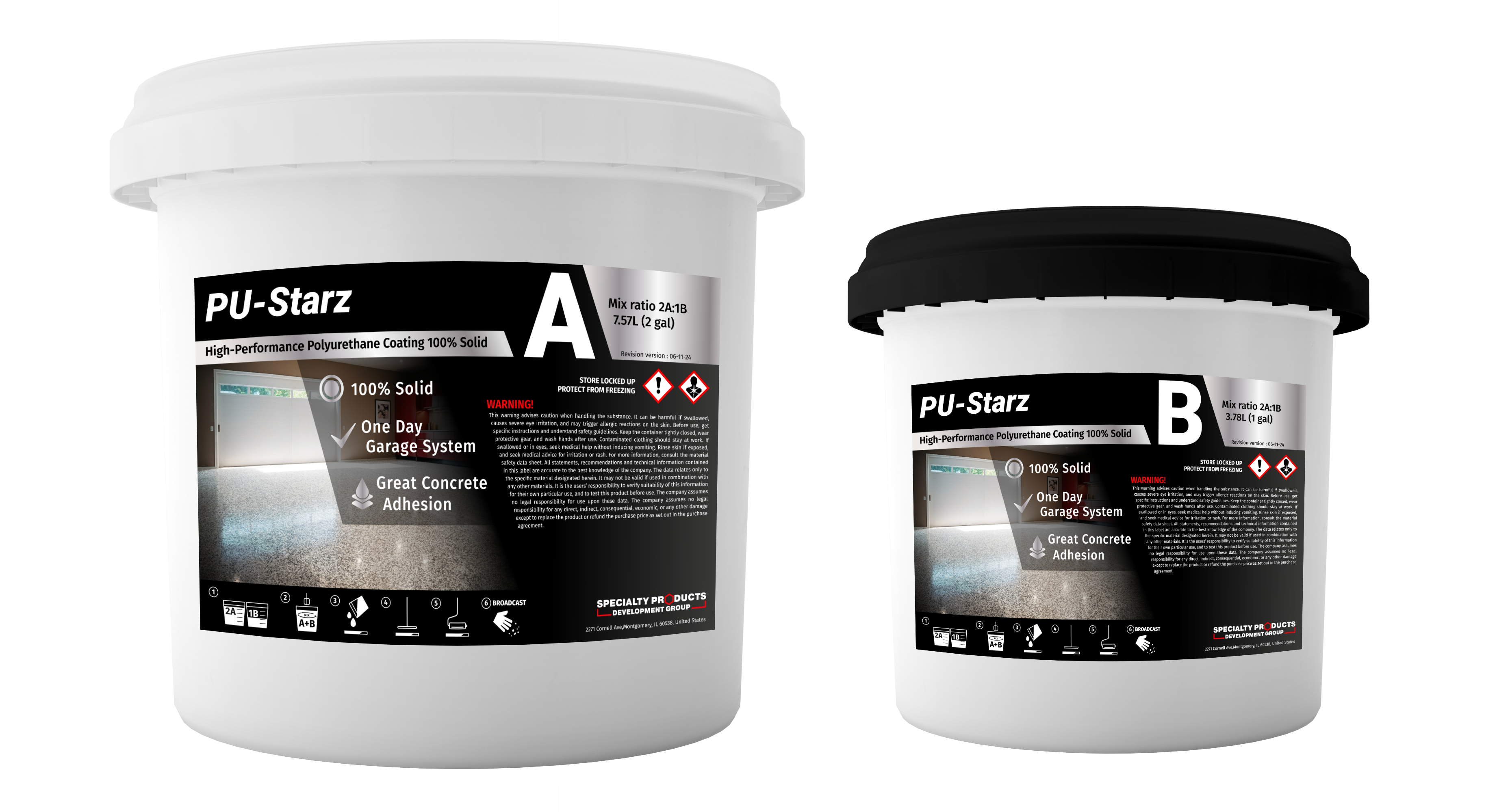 PU-STARZ -100% Solids Polyurethane for a One-Day Garage System -2GAL