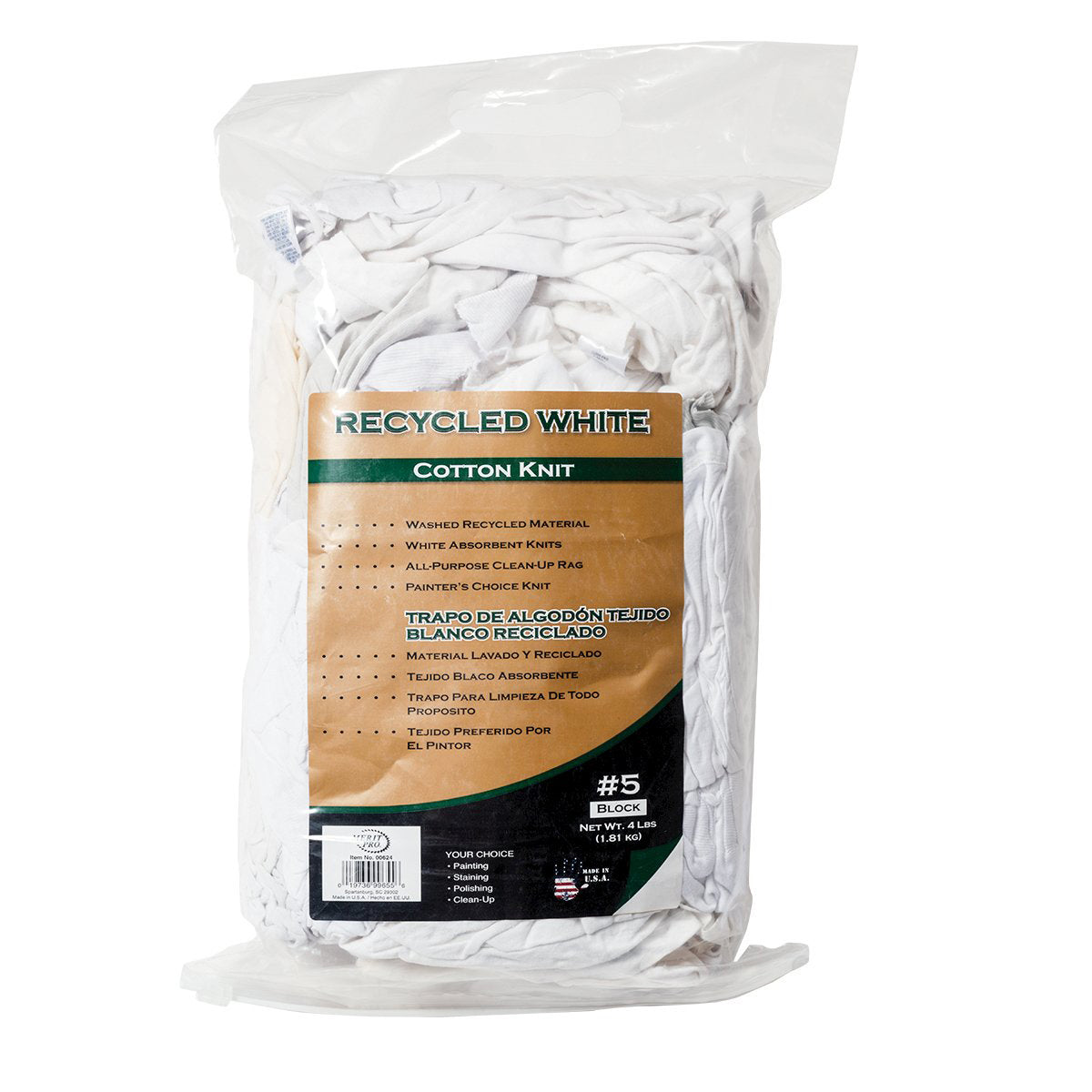 46217-4lb #5 block (bags) white cotton cloth